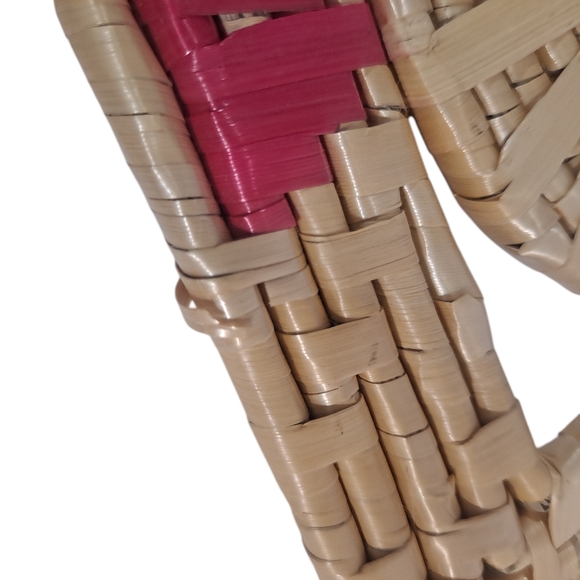 Vintage Straw Woven Square Trivets Set Of Four Pink Green Retro Boho - Picture 9 of 9